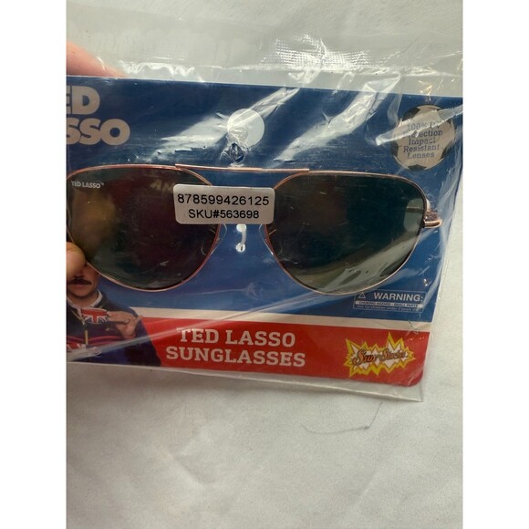Ted Lasso Halloween Cosplay Aviator Brown & Gold Sunglasses Sun-Staches NWT - Picture 4 of 4